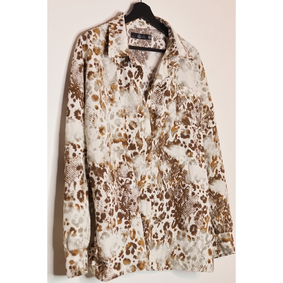 Missguided Leopard Print Blouse - US12 - Picture 2 of 5